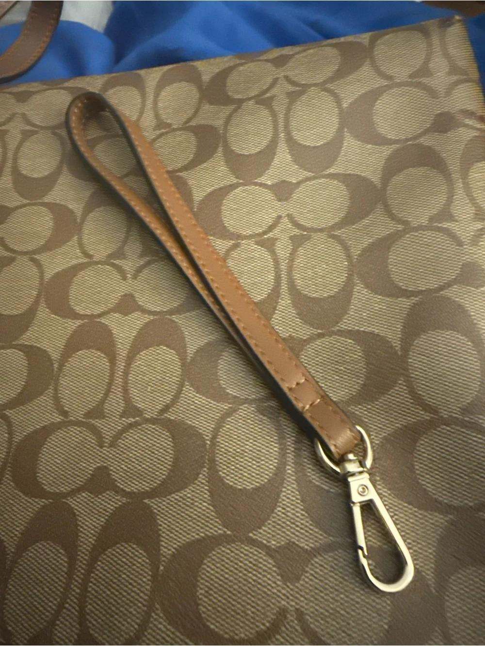 Coach F29210 Signature File Crossbody Khaki PVC Leather *wristlet strap included